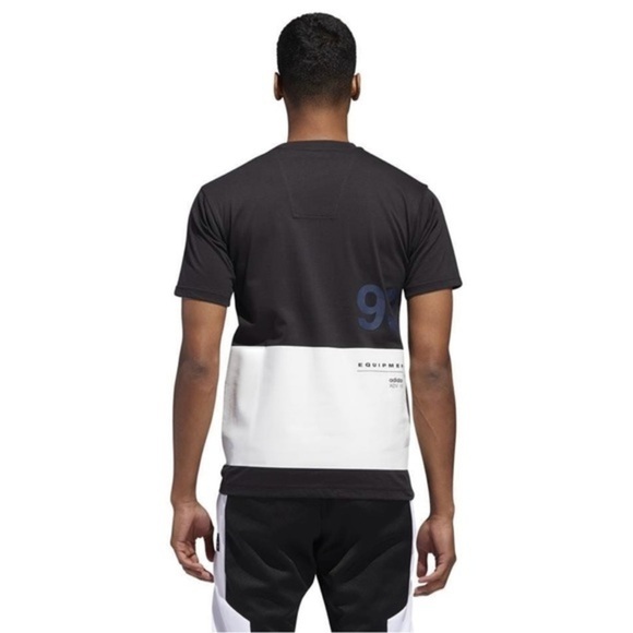 Adidas Men’s EQT Colorblock T-Shirt Graphite White | Size Medium - Picture 3 of 8